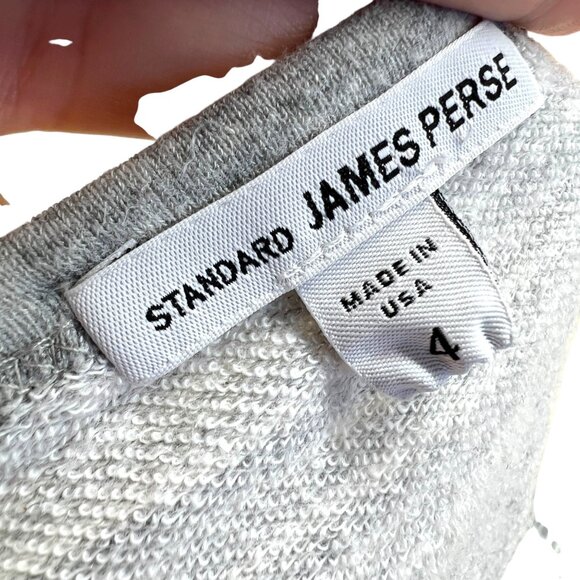 James Perse Striped Relaxed Fit Tunic Top Gray White Size XL 4 - Picture 7 of 10